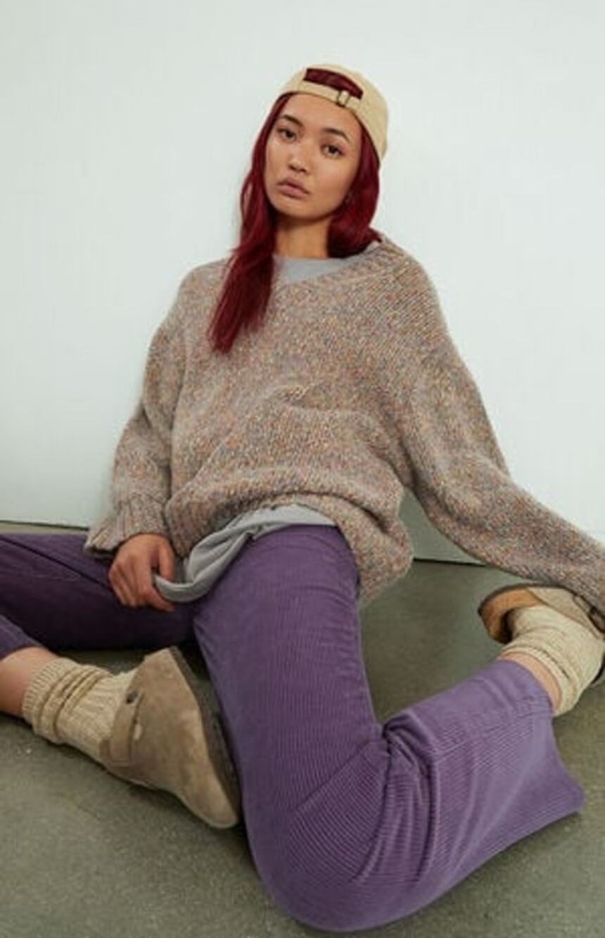 NEW! Pacsun Hi Rise Straight Corduroy Jeans Pants Purple Grape Casual Hippie 25
